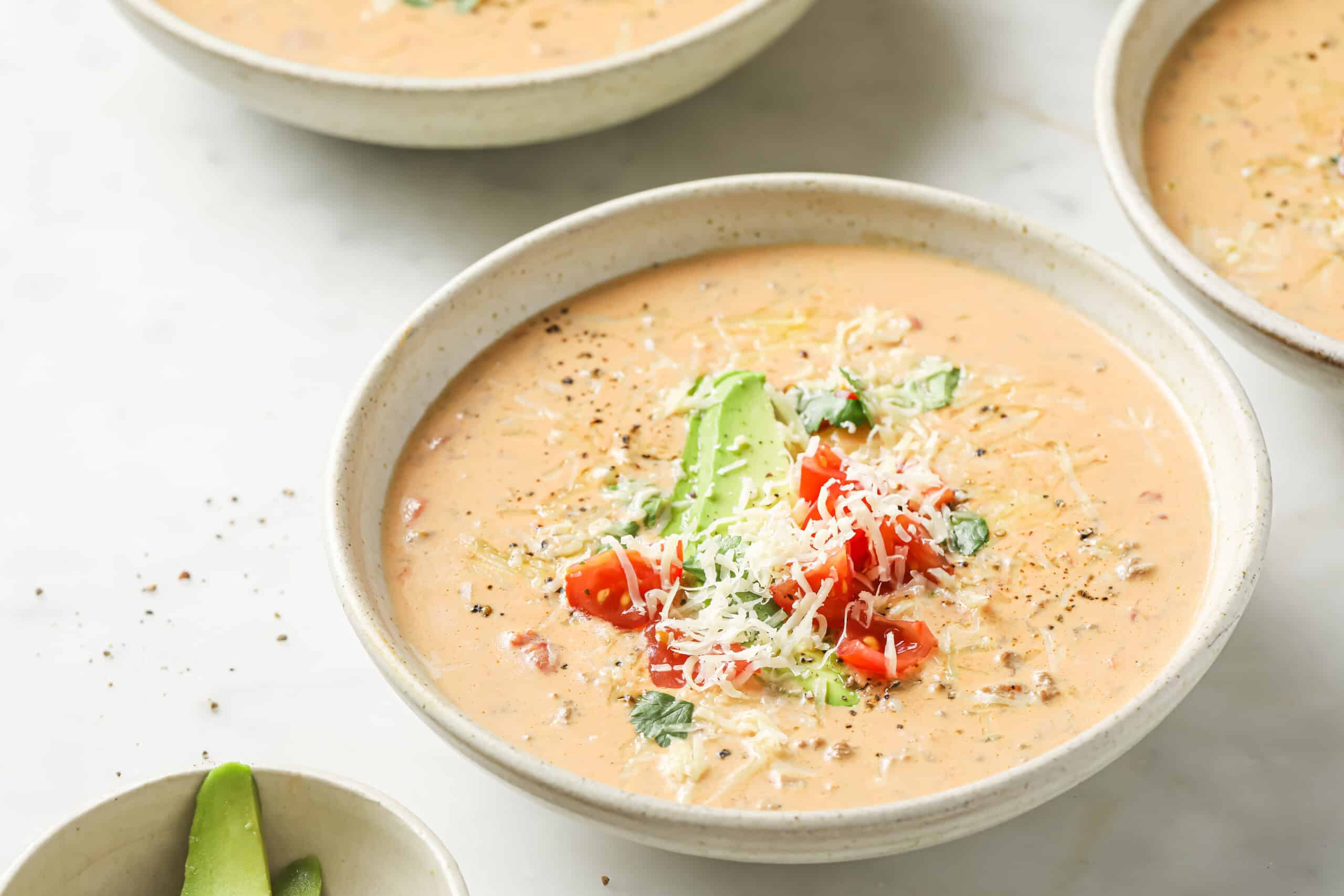 Ground Beef & Cream Cheese: Quick Creamy Taco Soup in One Pot